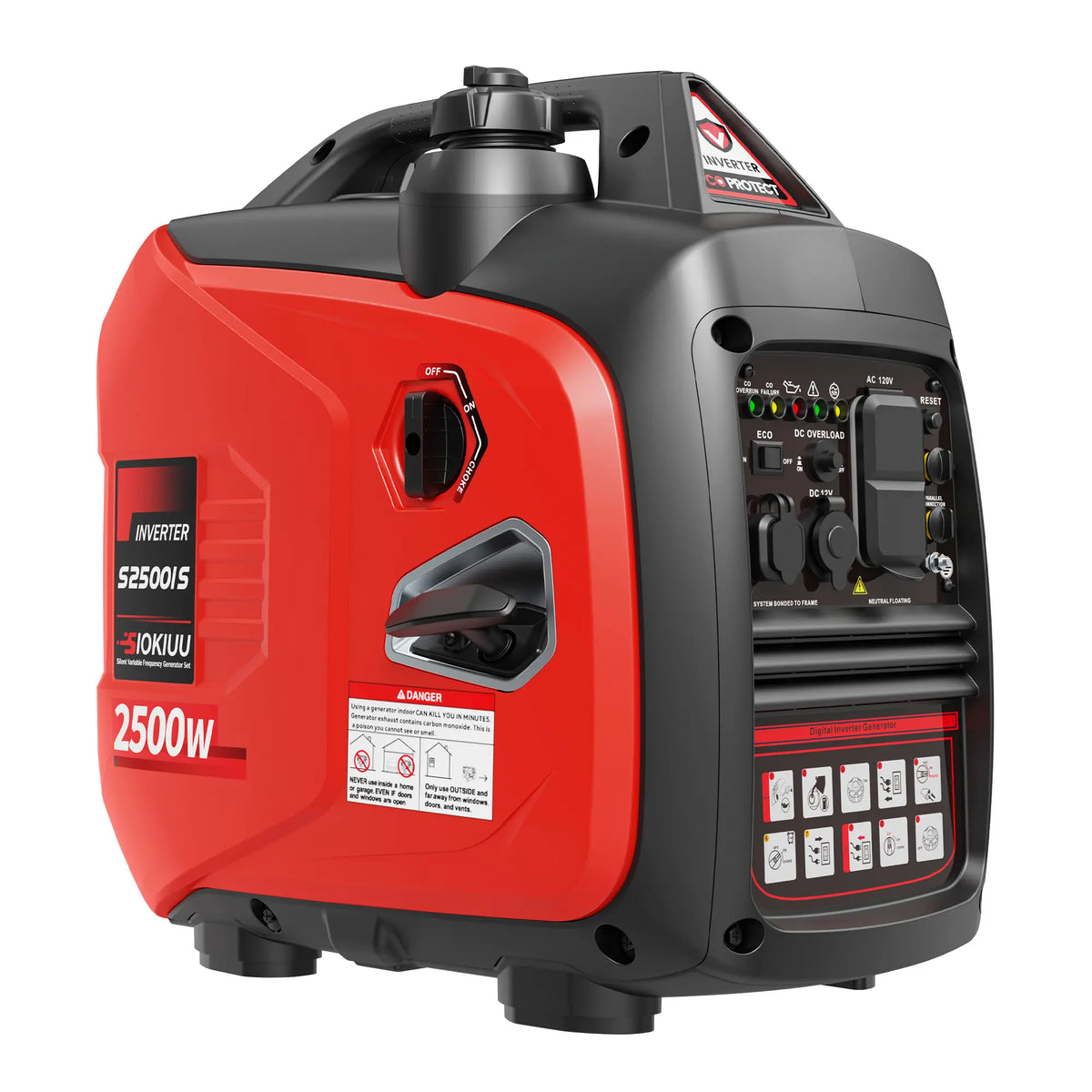 SIOKIUU 2500W portable inverter generator front view